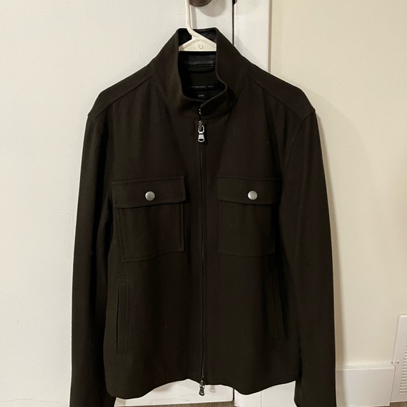 •JOHN VARVATOS• Luxe Wool Full Zip Jacket Leather
Trim Medium - Picture 1 of 1